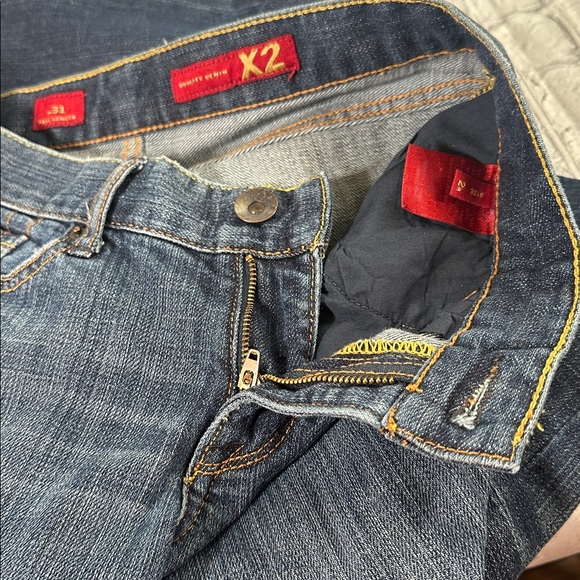 X2 Quality Denim Low Rise Dark Wash Wide Flare Leg Jeans Womens Size 2 R - Picture 9 of 16